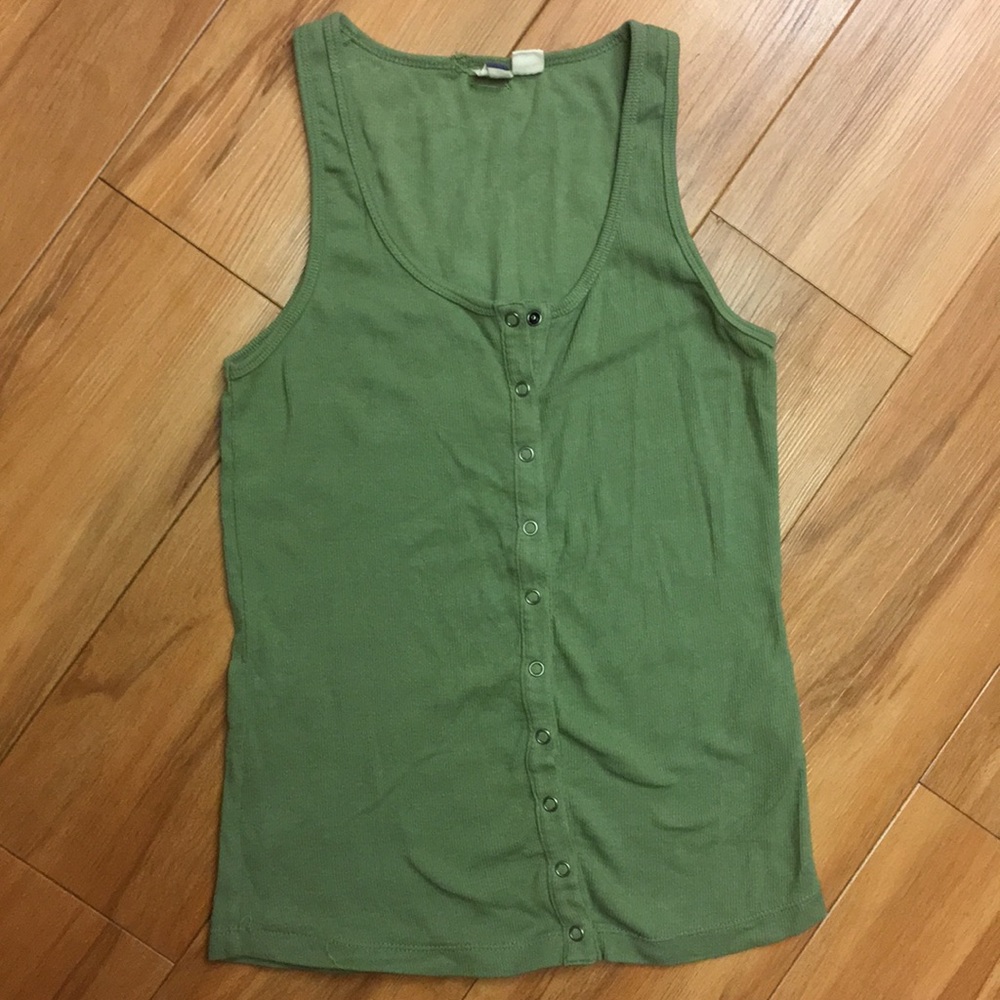 Green Button Down Tank Top
